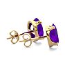 2 Carat Oval Shape Amethyst Stud Earrings In 14K Yellow Gold Over Sterling Silver Image-3