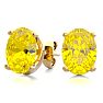 2 Carat Oval Shape Citrine Stud Earrings In 14K Yellow Gold Over Sterling Silver Image-1