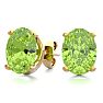 2 3/4 Carat Oval Shape Peridot Stud Earrings In 14K Yellow Gold Over Sterling Silver Image-1