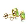 2 3/4 Carat Oval Shape Peridot Stud Earrings In 14K Yellow Gold Over Sterling Silver Image-3