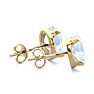Aquamarine Earrings: Aquamarine Jewelry: 2 1/3 Carat Oval Shape Aquamarine Stud Earrings In 14K Yellow Gold Over Sterling Silver Image-3