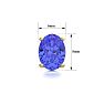 2 1/2 Carat Oval Shape Tanzanite Stud Earrings In 14K Yellow Gold Over Sterling Silver Image-4