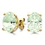 2 Carat Oval Shape Green Amethyst Stud Earrings In 14K Yellow Gold Over Sterling Silver Image-1