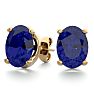 3 Carat Oval Shape Sapphire Stud Earrings In 14K Yellow Gold Over Sterling Silver Image-1