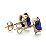 3 Carat Oval Shape Sapphire Stud Earrings In 14K Yellow Gold Over Sterling Silver Image-3