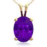 1 Carat Oval Shape Amethyst Necklace In 14K Yellow Gold Over Sterling Silver, 18 Inches Image-1
