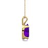 1 Carat Oval Shape Amethyst Necklace In 14K Yellow Gold Over Sterling Silver, 18 Inches Image-3