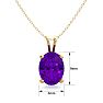 1 Carat Oval Shape Amethyst Necklace In 14K Yellow Gold Over Sterling Silver, 18 Inches Image-4