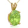 1 1/3 Carat Oval Shape Peridot Necklace In 14K Yellow Gold Over Sterling Silver, 18 Inches Image-2