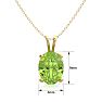 1 1/3 Carat Oval Shape Peridot Necklace In 14K Yellow Gold Over Sterling Silver, 18 Inches Image-4