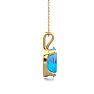 1 1/2 Carat Oval Shape Blue Topaz Necklace In 14K Yellow Gold Over Sterling Silver, 18 Inches Image-3