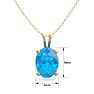 1 1/2 Carat Oval Shape Blue Topaz Necklace In 14K Yellow Gold Over Sterling Silver, 18 Inches Image-4