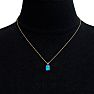 1 1/2 Carat Oval Shape Blue Topaz Necklace In 14K Yellow Gold Over Sterling Silver, 18 Inches Image-5
