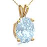Aquamarine Necklace: Aquamarine Jewelry: 1 Carat Oval Shape Aquamarine Necklace In 14K Yellow Gold Over Sterling Silver, 18 Inches Image-2