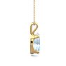 Aquamarine Necklace: Aquamarine Jewelry: 1 Carat Oval Shape Aquamarine Necklace In 14K Yellow Gold Over Sterling Silver, 18 Inches Image-3