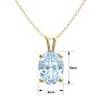 Aquamarine Necklace: Aquamarine Jewelry: 1 Carat Oval Shape Aquamarine Necklace In 14K Yellow Gold Over Sterling Silver, 18 Inches Image-4