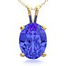 1 1/3 Carat Oval Shape Tanzanite Necklace In 14K Yellow Gold Over Sterling Silver, 18 Inches Image-1