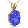 1 1/3 Carat Oval Shape Tanzanite Necklace In 14K Yellow Gold Over Sterling Silver, 18 Inches Image-2