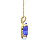 1 1/3 Carat Oval Shape Tanzanite Necklace In 14K Yellow Gold Over Sterling Silver, 18 Inches Image-3
