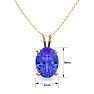 1 1/3 Carat Oval Shape Tanzanite Necklace In 14K Yellow Gold Over Sterling Silver, 18 Inches Image-4
