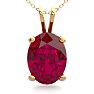1 1/2 Carat Oval Shape Ruby Necklace In 14K Yellow Gold Over Sterling Silver, 18 Inches Image-1
