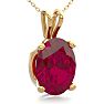 1 1/2 Carat Oval Shape Ruby Necklace In 14K Yellow Gold Over Sterling Silver, 18 Inches Image-2