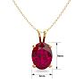 1 1/2 Carat Oval Shape Ruby Necklace In 14K Yellow Gold Over Sterling Silver, 18 Inches Image-4
