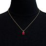 1 1/2 Carat Oval Shape Ruby Necklace In 14K Yellow Gold Over Sterling Silver, 18 Inches Image-5