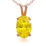 1/2 Carat Oval Shape Citrine Necklace In 14K Rose Gold Over Sterling Silver, 18 Inches Image-1