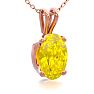 1/2 Carat Oval Shape Citrine Necklace In 14K Rose Gold Over Sterling Silver, 18 Inches Image-2