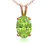 1/2 Carat Oval Shape Peridot Necklace In 14K Rose Gold Over Sterling Silver, 18 Inches Image-1