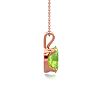 1/2 Carat Oval Shape Peridot Necklace In 14K Rose Gold Over Sterling Silver, 18 Inches Image-3