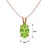 1/2 Carat Oval Shape Peridot Necklace In 14K Rose Gold Over Sterling Silver, 18 Inches Image-4
