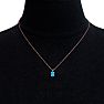 1/2 Carat Oval Shape Blue Topaz Necklace In 14K Rose Gold Over Sterling Silver, 18 Inches Image-5