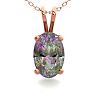 1/2 Carat Oval Shape Mystic Topaz Necklace In 14 Karat Rose Gold Over Sterling Silver, 18 Inches Image-1