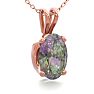 1/2 Carat Oval Shape Mystic Topaz Necklace In 14 Karat Rose Gold Over Sterling Silver, 18 Inches Image-2