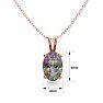 1/2 Carat Oval Shape Mystic Topaz Necklace In 14 Karat Rose Gold Over Sterling Silver, 18 Inches Image-4