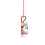 Aquamarine Necklace: Aquamarine Jewelry: 1/2 Carat Oval Shape Aquamarine Necklace In 14K Rose Gold Over Sterling Silver, 18 Inches Image-3