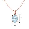 Aquamarine Necklace: Aquamarine Jewelry: 1/2 Carat Oval Shape Aquamarine Necklace In 14K Rose Gold Over Sterling Silver, 18 Inches Image-4