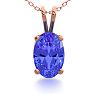 1/2 Carat Oval Shape Tanzanite Necklace In 14K Rose Gold Over Sterling Silver, 18 Inches Image-1