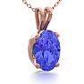 1/2 Carat Oval Shape Tanzanite Necklace In 14K Rose Gold Over Sterling Silver, 18 Inches Image-2