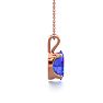 1/2 Carat Oval Shape Tanzanite Necklace In 14K Rose Gold Over Sterling Silver, 18 Inches Image-3