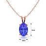 1/2 Carat Oval Shape Tanzanite Necklace In 14K Rose Gold Over Sterling Silver, 18 Inches Image-4