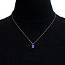 1/2 Carat Oval Shape Tanzanite Necklace In 14K Rose Gold Over Sterling Silver, 18 Inches Image-5