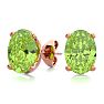 1 3/4 Carat Oval Shape Peridot Stud Earrings In 14K Rose Gold Over Sterling Silver Image-1