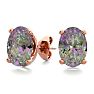2 Carat Oval Shape Mystic Topaz Stud Earrings In 14K Rose Gold Over Sterling Silver Image-1