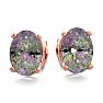 2 Carat Oval Shape Mystic Topaz Stud Earrings In 14K Rose Gold Over Sterling Silver Image-2
