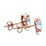 Aquamarine Earrings: Aquamarine Jewelry: 1 1/2 Carat Oval Shape Aquamarine Stud Earrings In 14K Rose Gold Over Sterling Silver Image-3