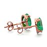 1 1/2 Carat Oval Shape Emerald Stud Earrings In 14K Rose Gold Over Sterling Silver Image-3