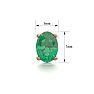 1 1/2 Carat Oval Shape Emerald Stud Earrings In 14K Rose Gold Over Sterling Silver Image-4